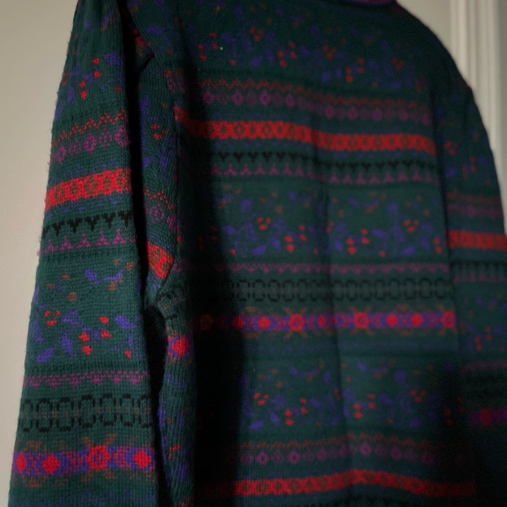 MEISTER Vintage Women's Colorful Nordic Sweater Wool Acrylic Sz L Like New - Picture 2 of 8
